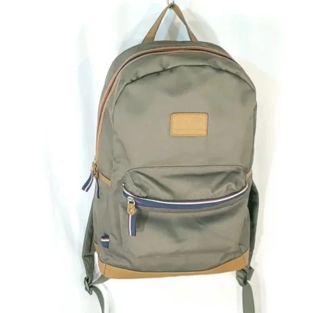 Tommy Hilfiger Olive Green Canvas Backpack - Picture 1 of 9